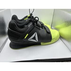 Reebok Legacy Lifter Women Size 8.5 Black Neon Yellow Weightlifting Shoe